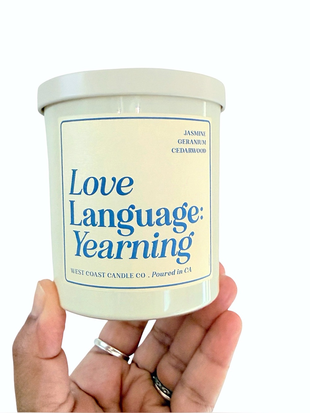 Leoben Company Love Language: Yearning Jasmine Geranium Cedarwood Scented Candle